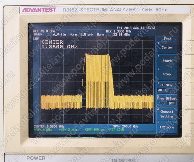 Тестирование частоты GPS 1370-1390 МГц - 40dbm / 10W